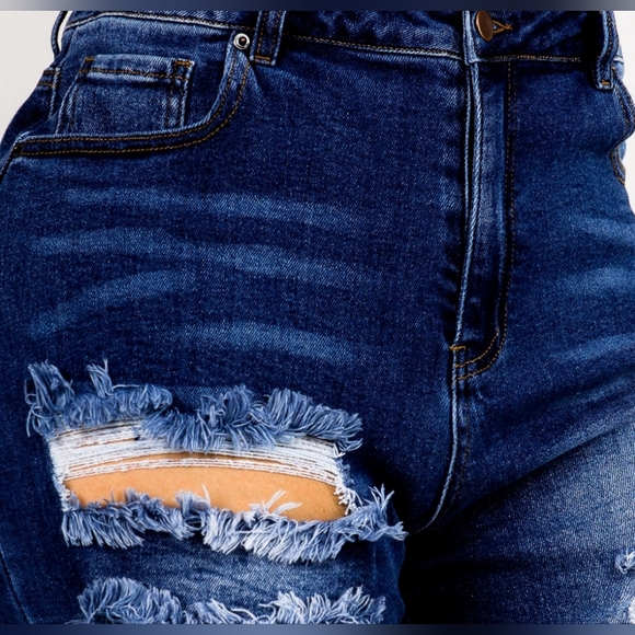 #125 🛑1X,2X,3X✨️ PLUS SIZE ✨️Distressed Denim JOGGERS Jeans - Picture 3 of 6